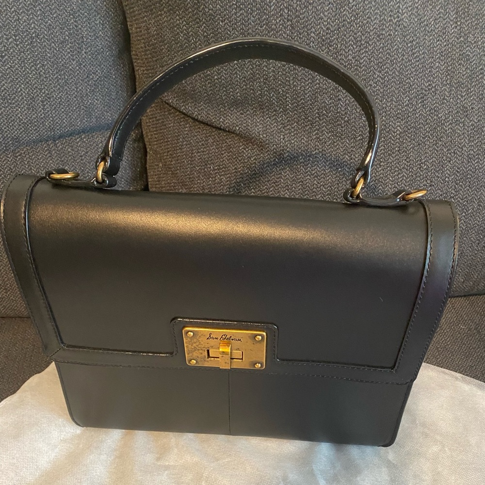 Sam Elderman Black tote with strap for crossbody in great condition